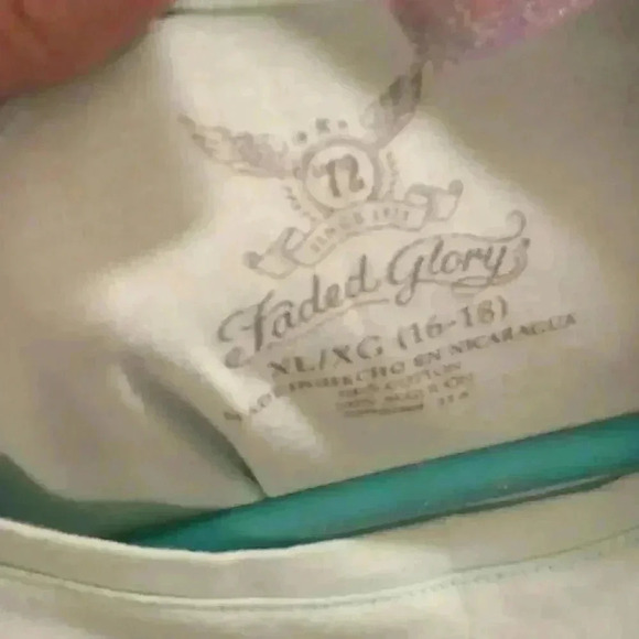 GUC - Faded Glory Lt Mint Green Short Sleeve T-Shirt - XL (16-18) - Picture 3 of 5